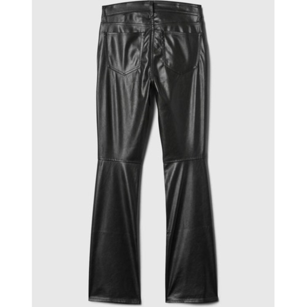 GAP Baby Boot Mid Rise Faux Leather Pants Black Women's Size 29 8 - Picture 4 of 12